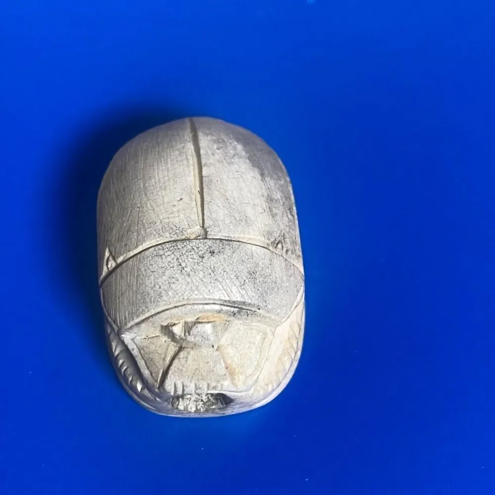 Bone Carved Scarab Bead Egyptian Style Amulet – Hand Carved, Drilled